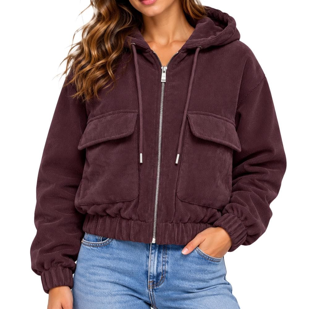 Veste Bordeaux Femme Only Suva Corduroy 1