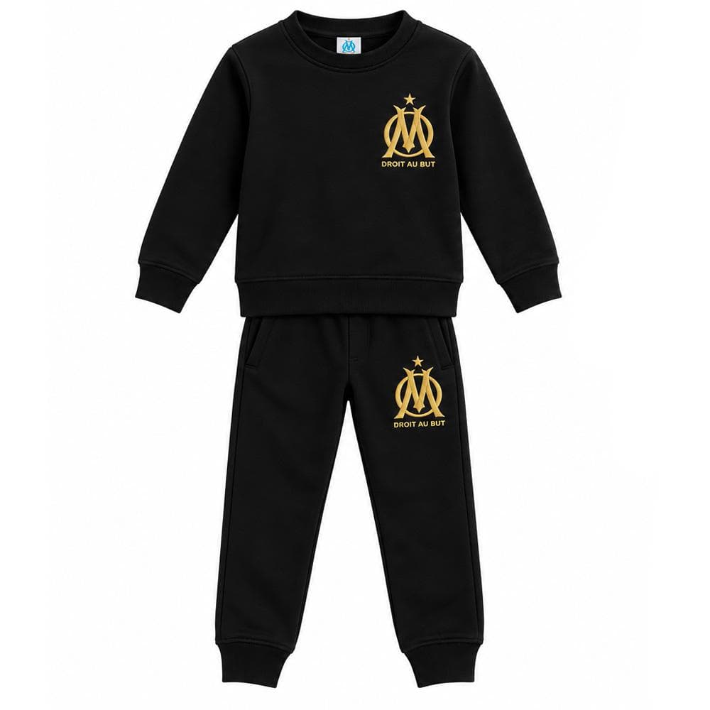 Ensemble de Survêtement Noir/Doré Garçon Olympique de Marseille 1