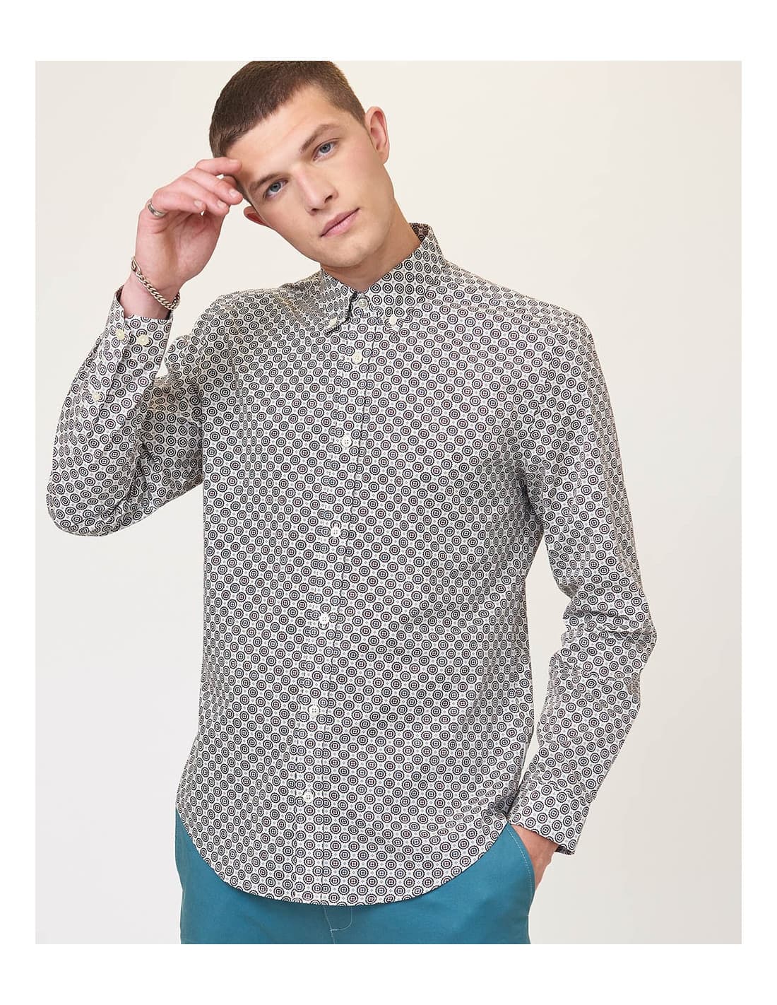 Chemise BEN SHERMAN à manches longues et imprimé mini foulard 1