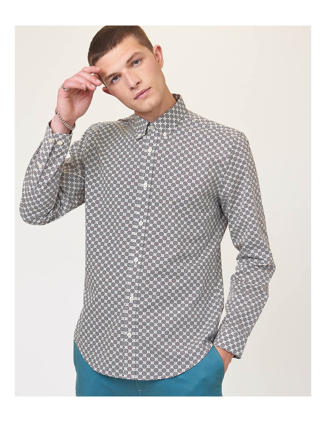 Chemise BEN SHERMAN à manches longues et imprimé mini foulard 1