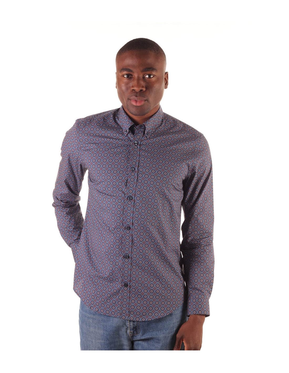 Chemise BEN SHERMAN à manches longues et imprimé mini foulard 4