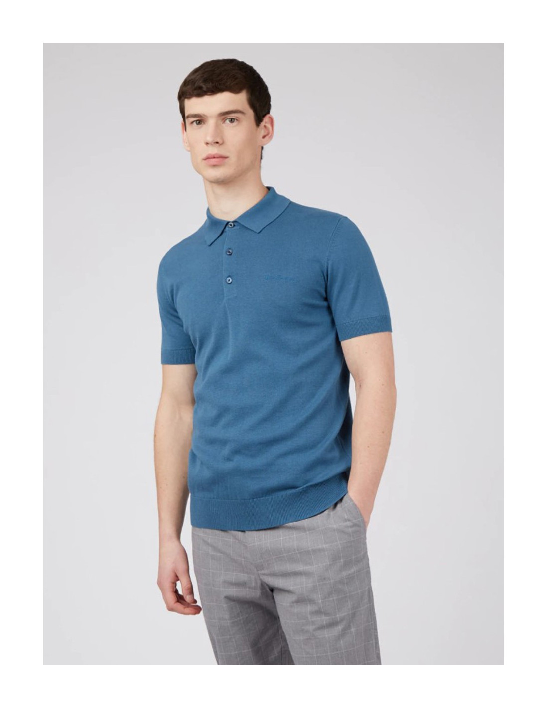 Polo à manches courtes BEN SHERMAN Signature en maille 1