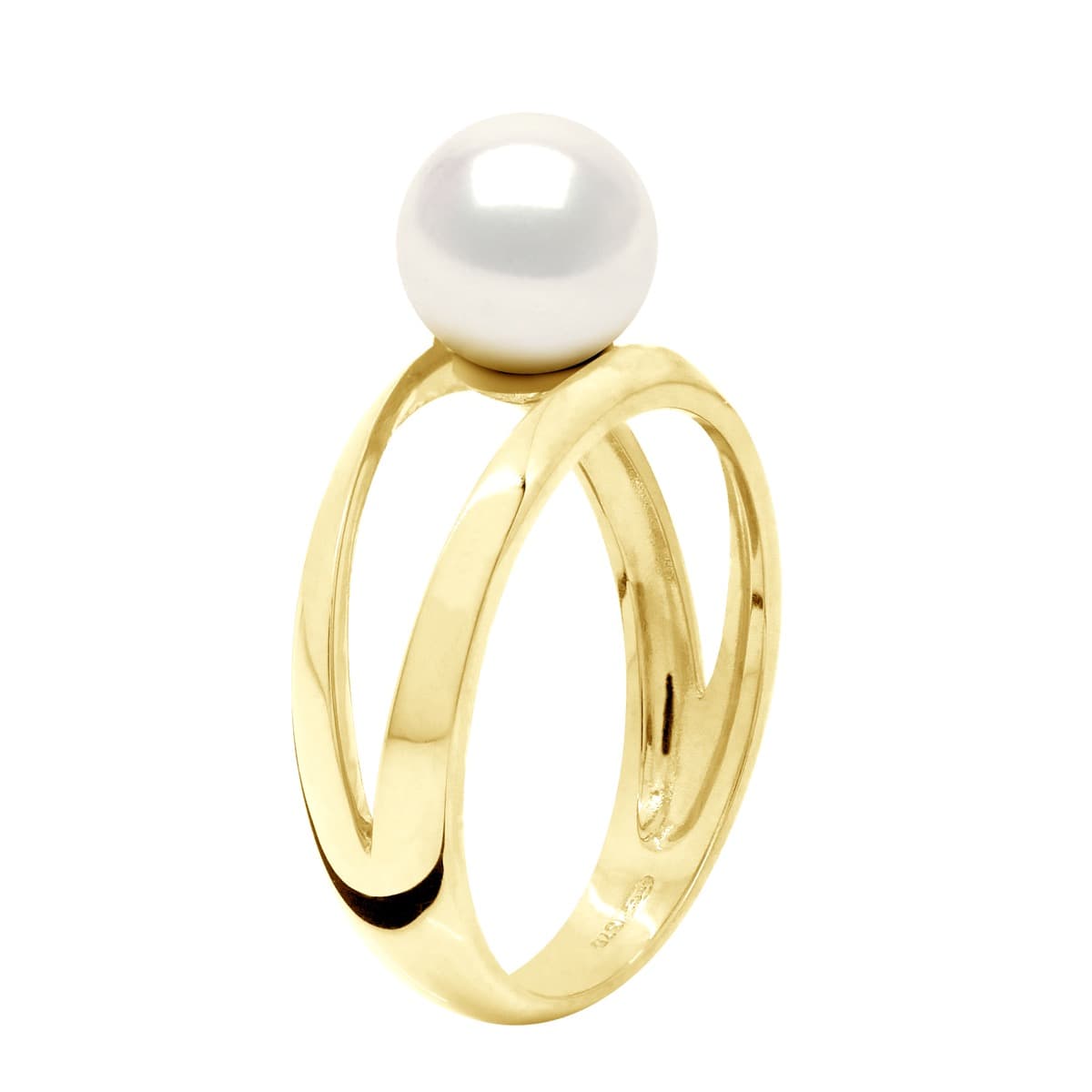 Bague Véritable Perle d'Eau Douce Ronde 8-9 mm — Or Jaune 375 Millièmes 2
