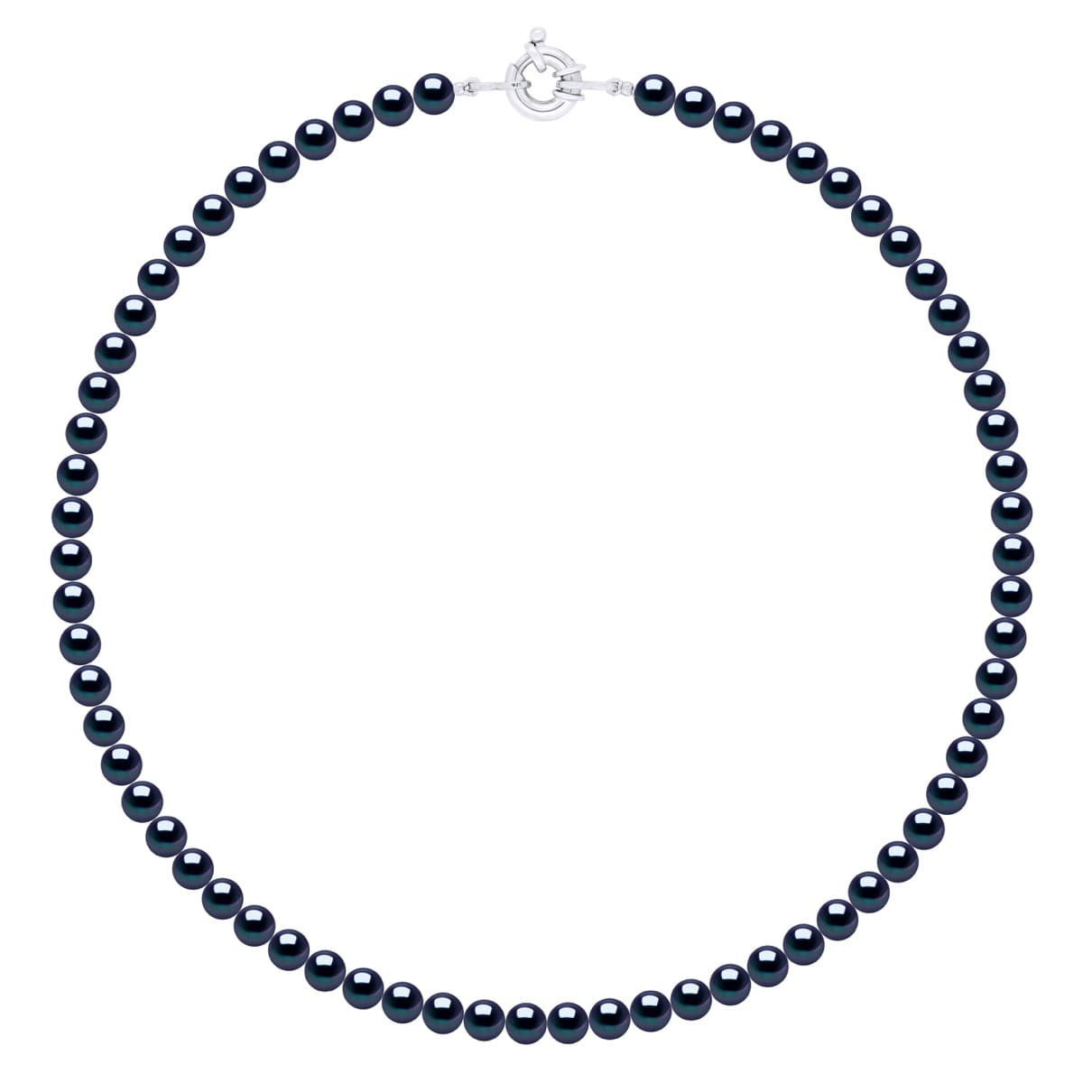 Collier Véritables Perles d'Eau Douce Rondes 6-7 mm — Argent 925 Millièmes — 42 cm 1
