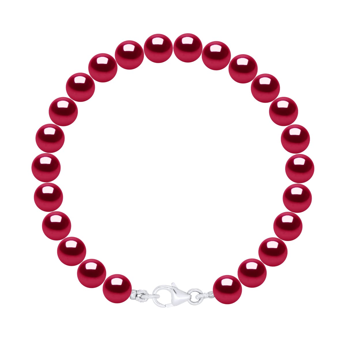 Bracelet Véritables Perles d'Eau Douce Rondes 6-7 mm — Argent 925 Millièmes — 18 cm 1