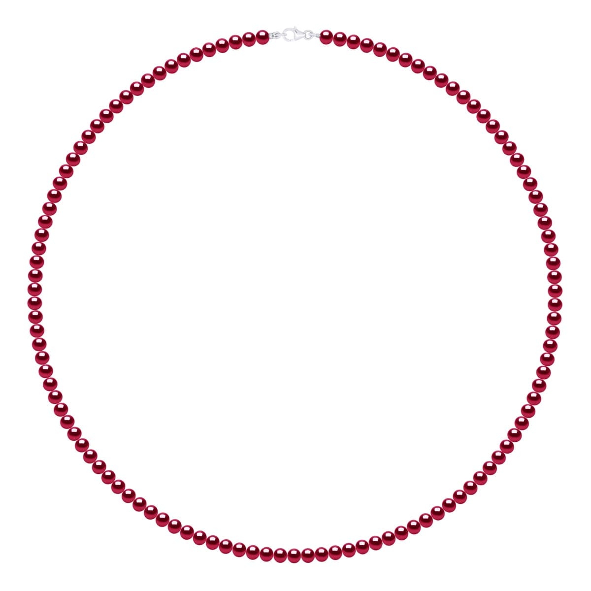 Bracelet Véritables Perles d'Eau Douce Semi-Rondes 6-7 mm — Argent 925 Millièmes — 55 cm 1