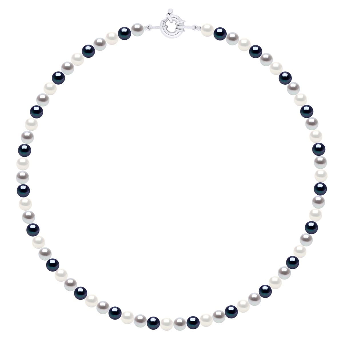 Collier Véritables Perles d'Eau Douce Rondes 6-7 mm — Argent 925 Millièmes — 42 cm 1