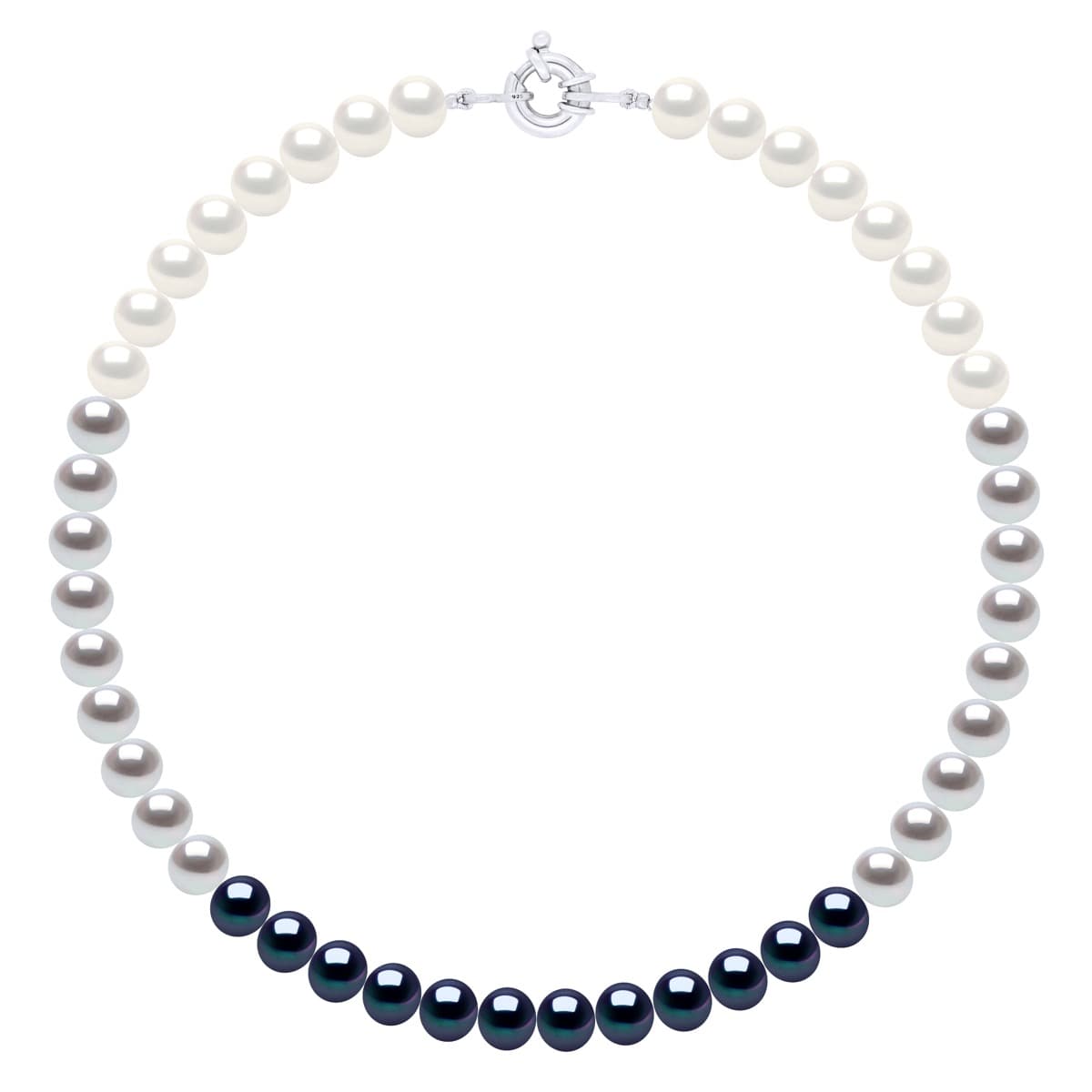 Collier Véritables Perles d'Eau Douce Rondes 8-9 mm — Argent 925 Millièmes — 42 cm 1