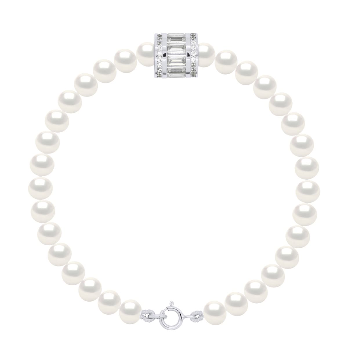 Collier Véritables Perles d'Eau Douce Semi-Rondes 5-6 mm — Argent 925 Millièmes — 18 cm 1