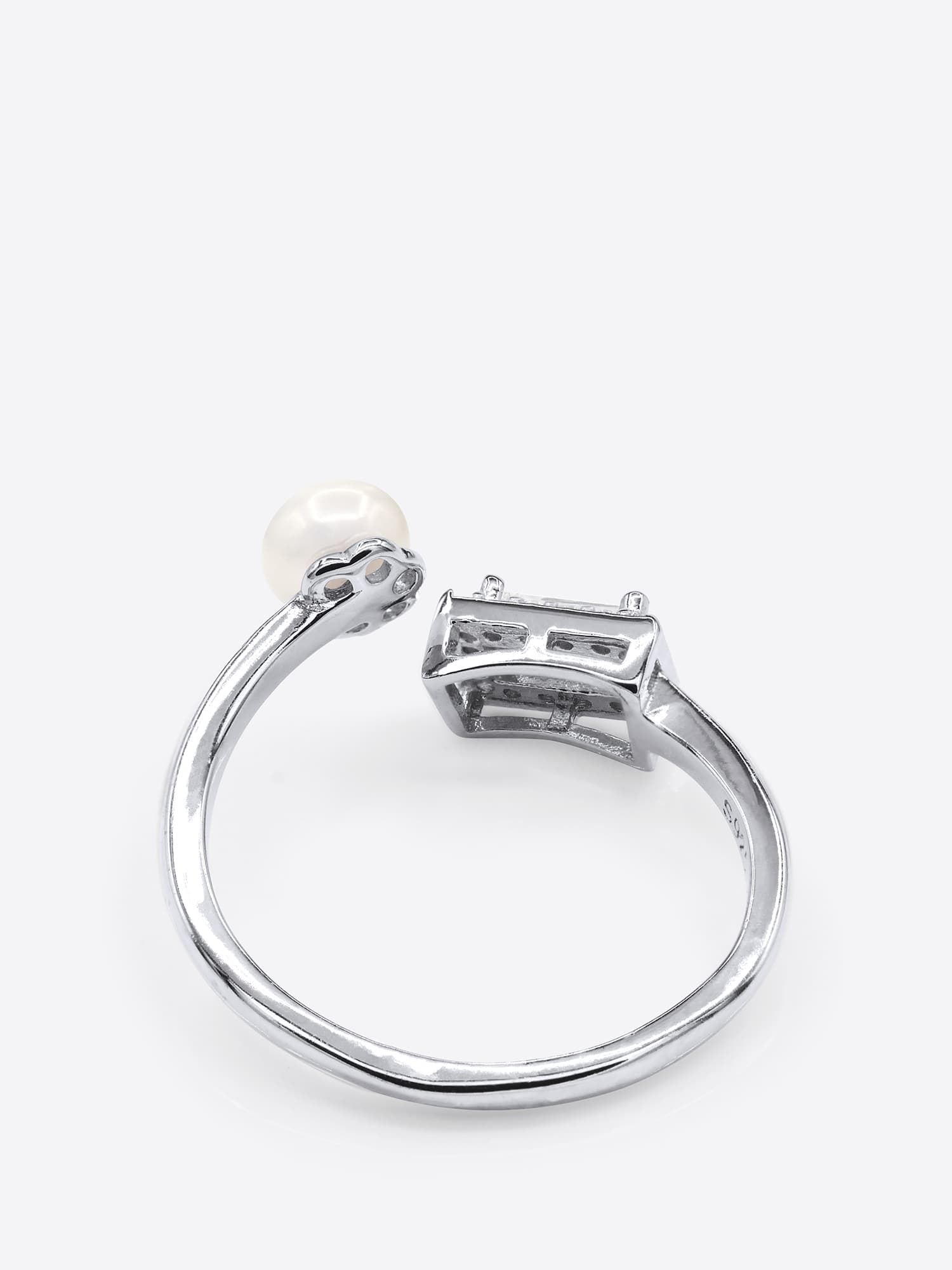 Bague Véritable Perle d'Eau Douce Bouton 5-6 mm — Argent 925 Millièmes Rhodié 5