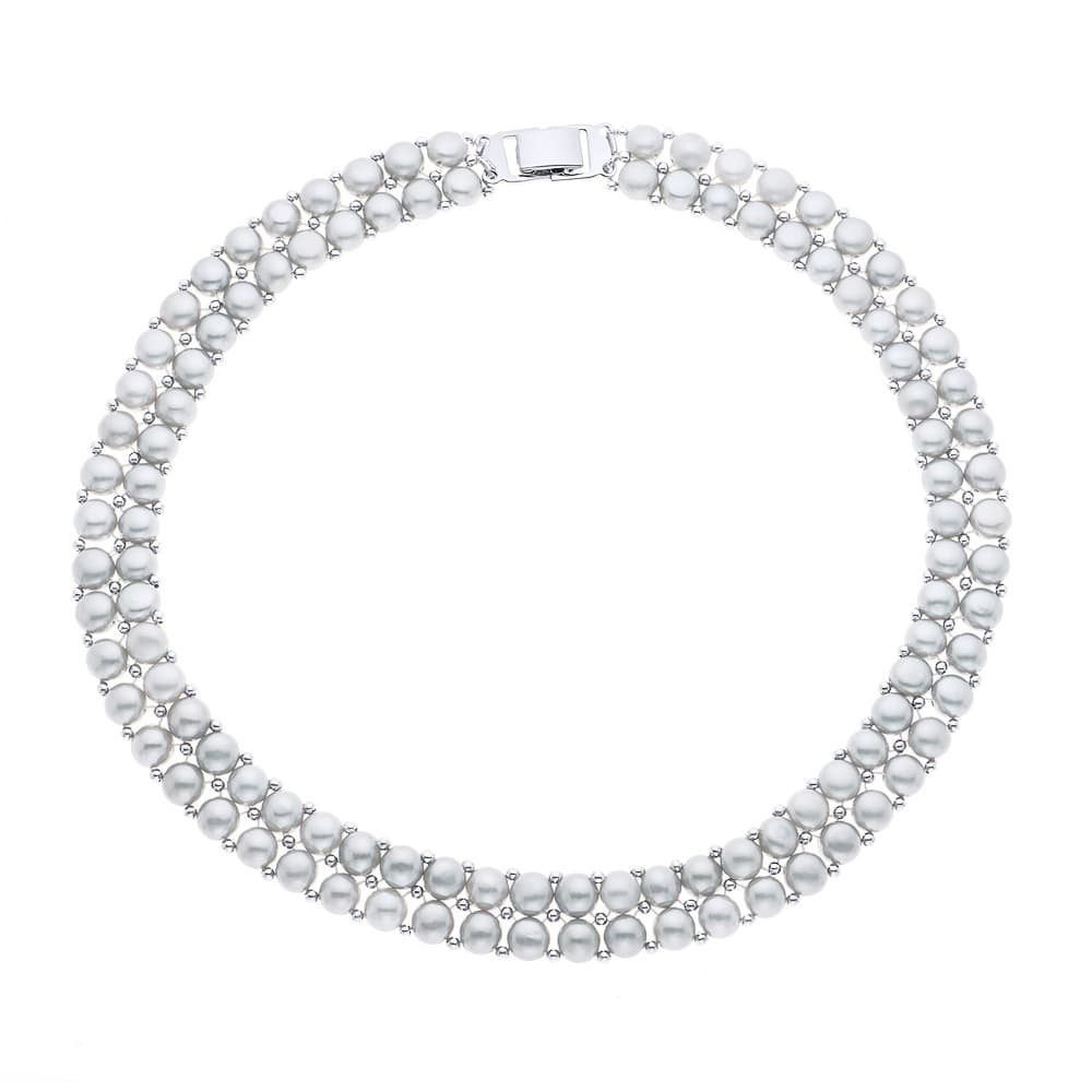 Collier 2 Rangs Véritables Perles d'Eau Douce 4 mm — 40 cm 1