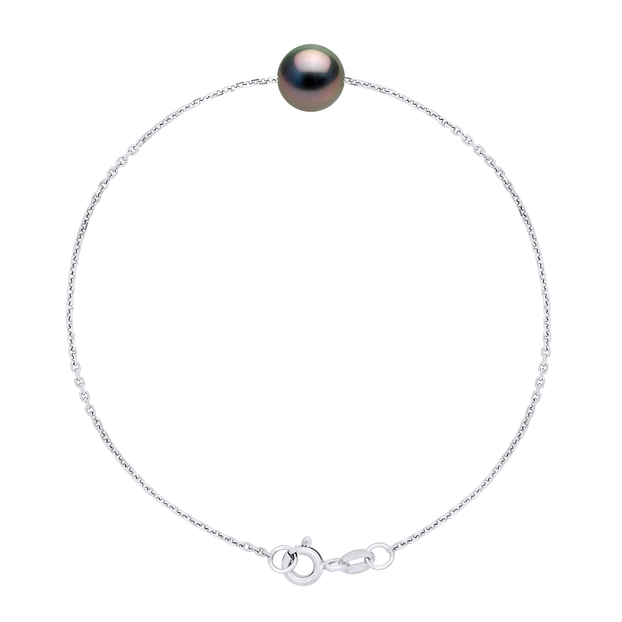 Bracelet Véritable Perle de Tahiti Ronde 8-9 mm — Argent 925 Millièmes Rhodié — 18 cm 1