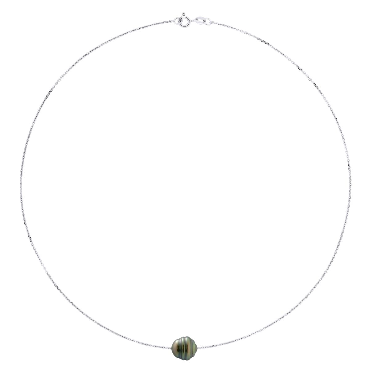 Collier Véritable Perle de Tahiti Cerclée 10-11 mm — Argent 925 Millièmes Rhodié — 42 cm 3