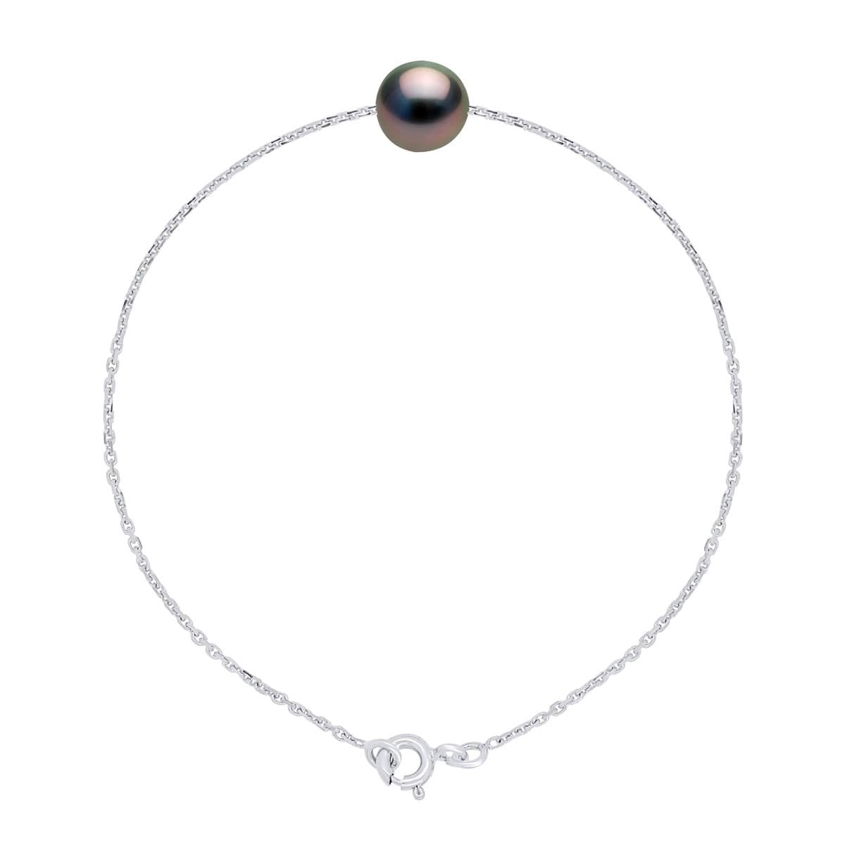 Bracelet Véritable Perle de Tahiti Ronde 8-9 mm — Argent 925 Millièmes Rhodié — 18 cm 1