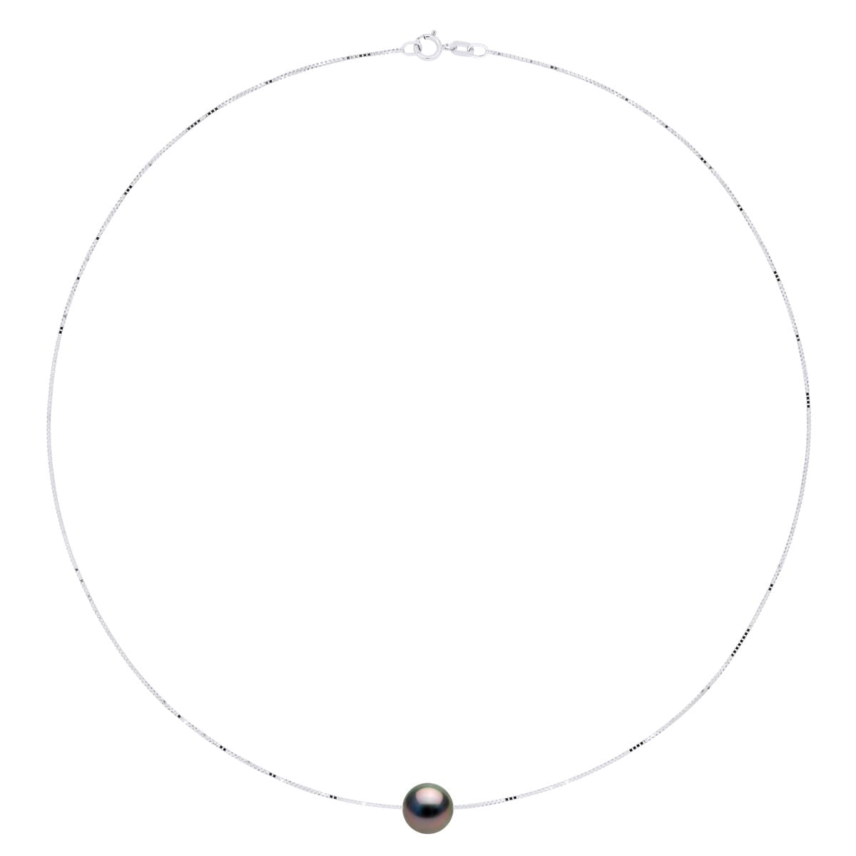 Collier Véritable Perle de Tahiti Ronde 9-10 mm — Argent 925 Millièmes Rhodié — 42 cm 2