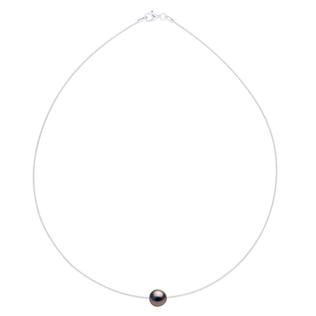 Collier Véritable Perle de Tahiti Ronde 9-10 mm — Argent 925 Millièmes Rhodié — 42 cm 3