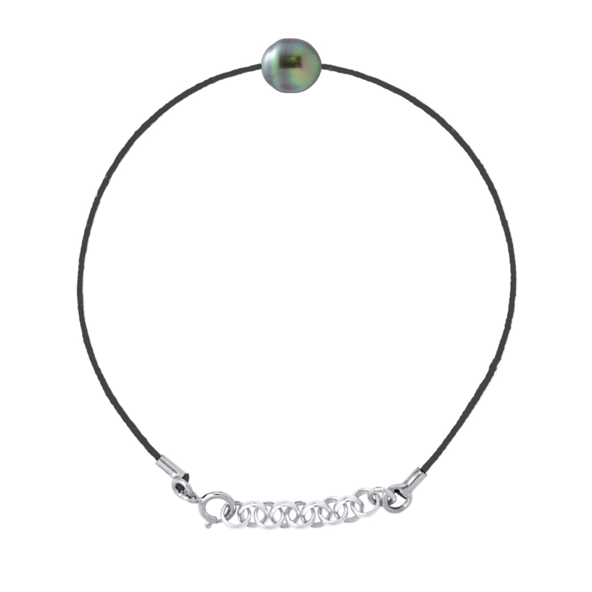 Bracelet Véritable Perle de Tahiti Cerclée 8-9 mm — Argent 925 Millièmes — 18 cm 1