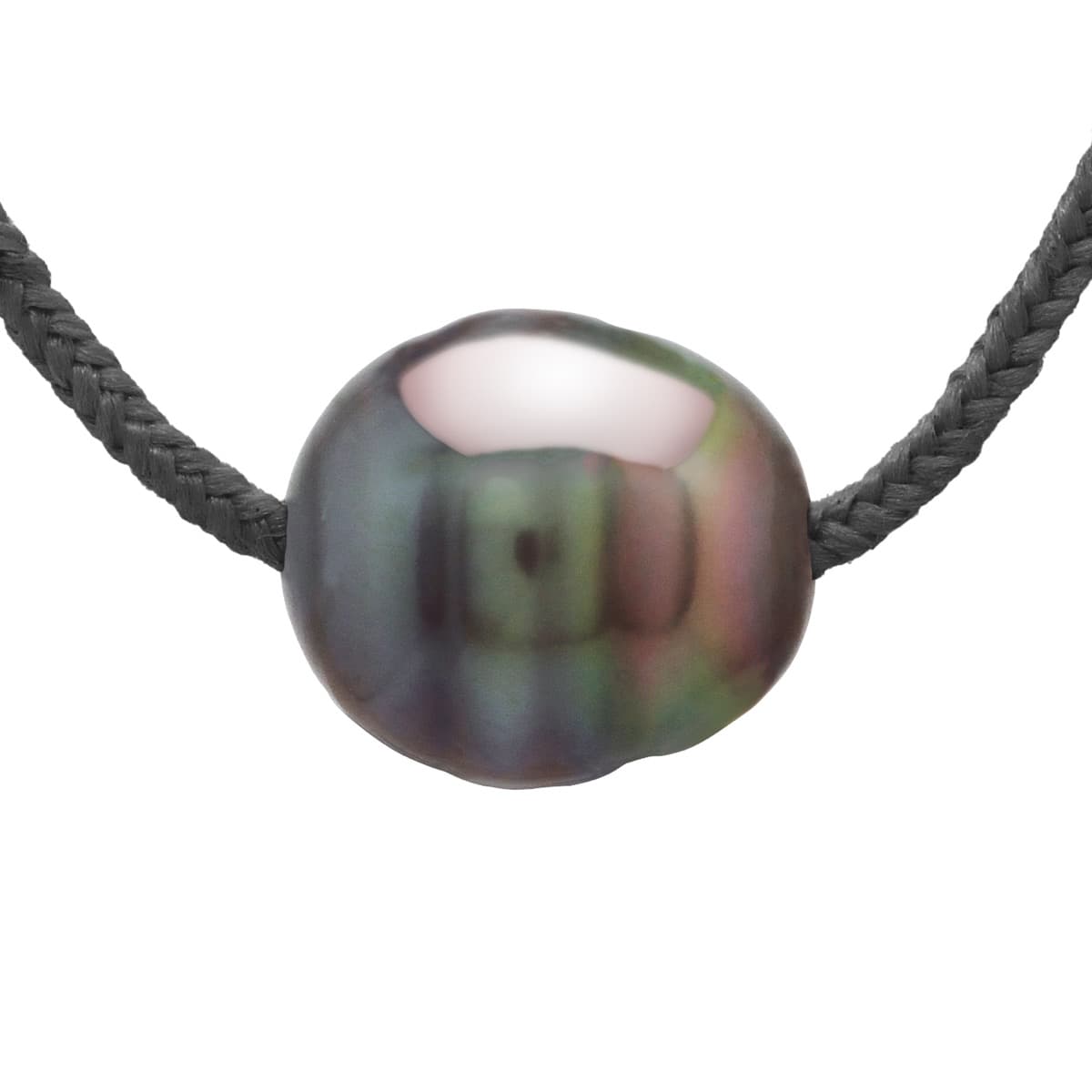 Collier Véritable Perle de Tahiti Cerclée 9-10 mm — Argent 925 Millièmes — 42 cm 1