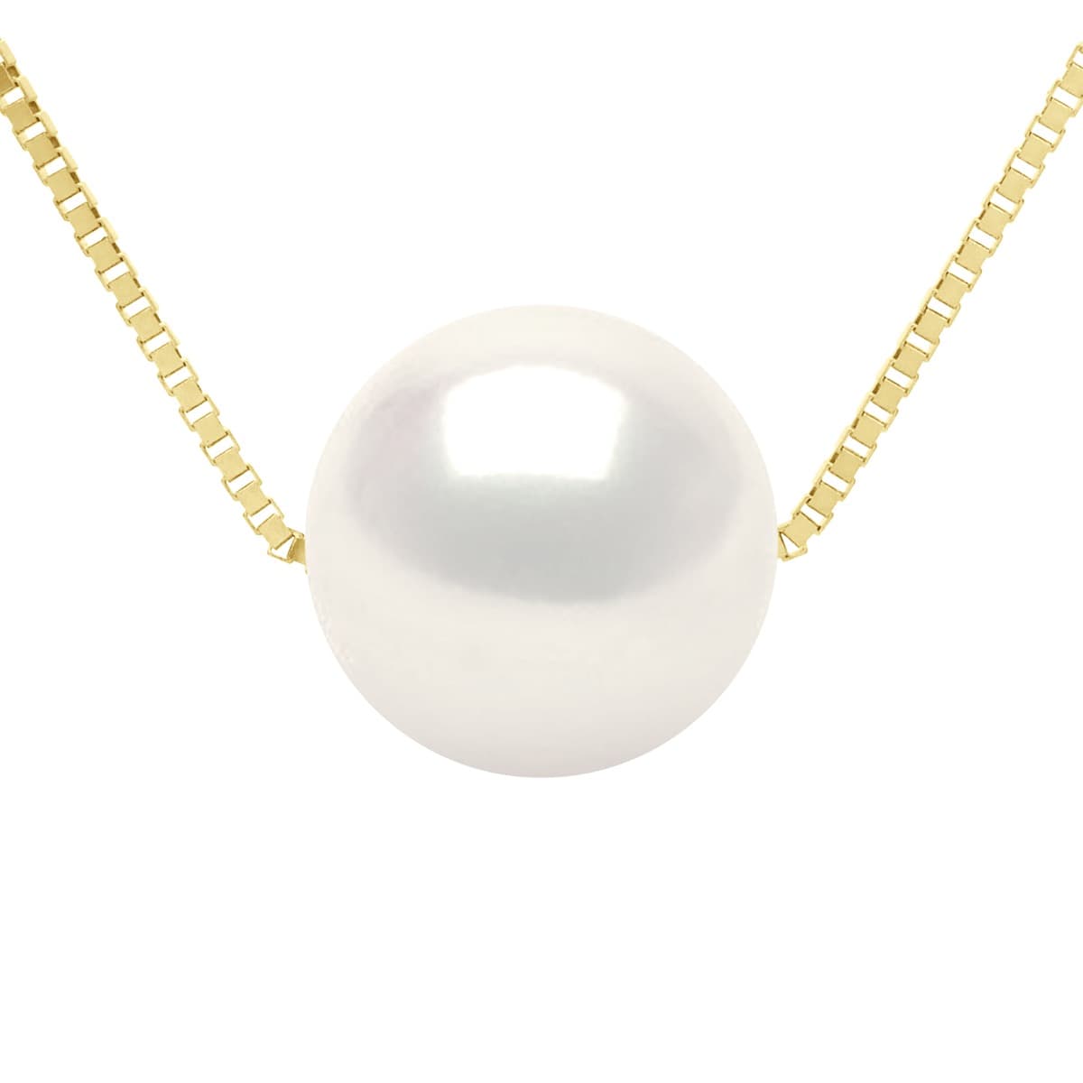 Collier Véritable Perle d'Eau Douce Ronde 9-10 mm — Or Jaune 375 Millièmes — 42 cm 1