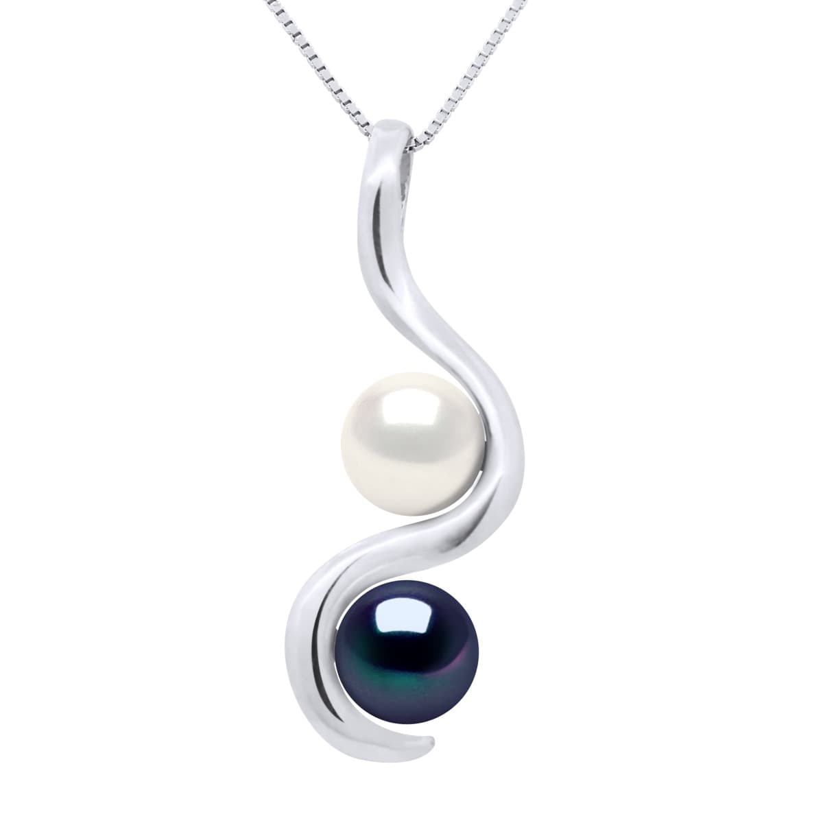Collier Véritables Perles d'Eau Douce Rondes 7-8 mm — Or Blanc 750 Millièmes — 42 cm 1