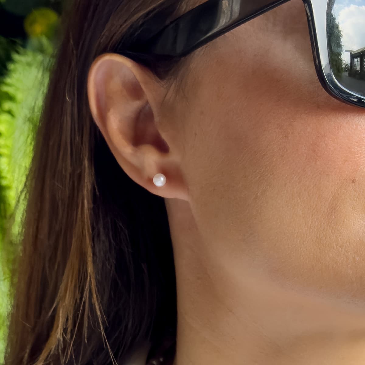 Boucles d'Oreilles Véritables Perles d'Eau Douce Bouton 5-6 mm — Or 375 Millièmes 3