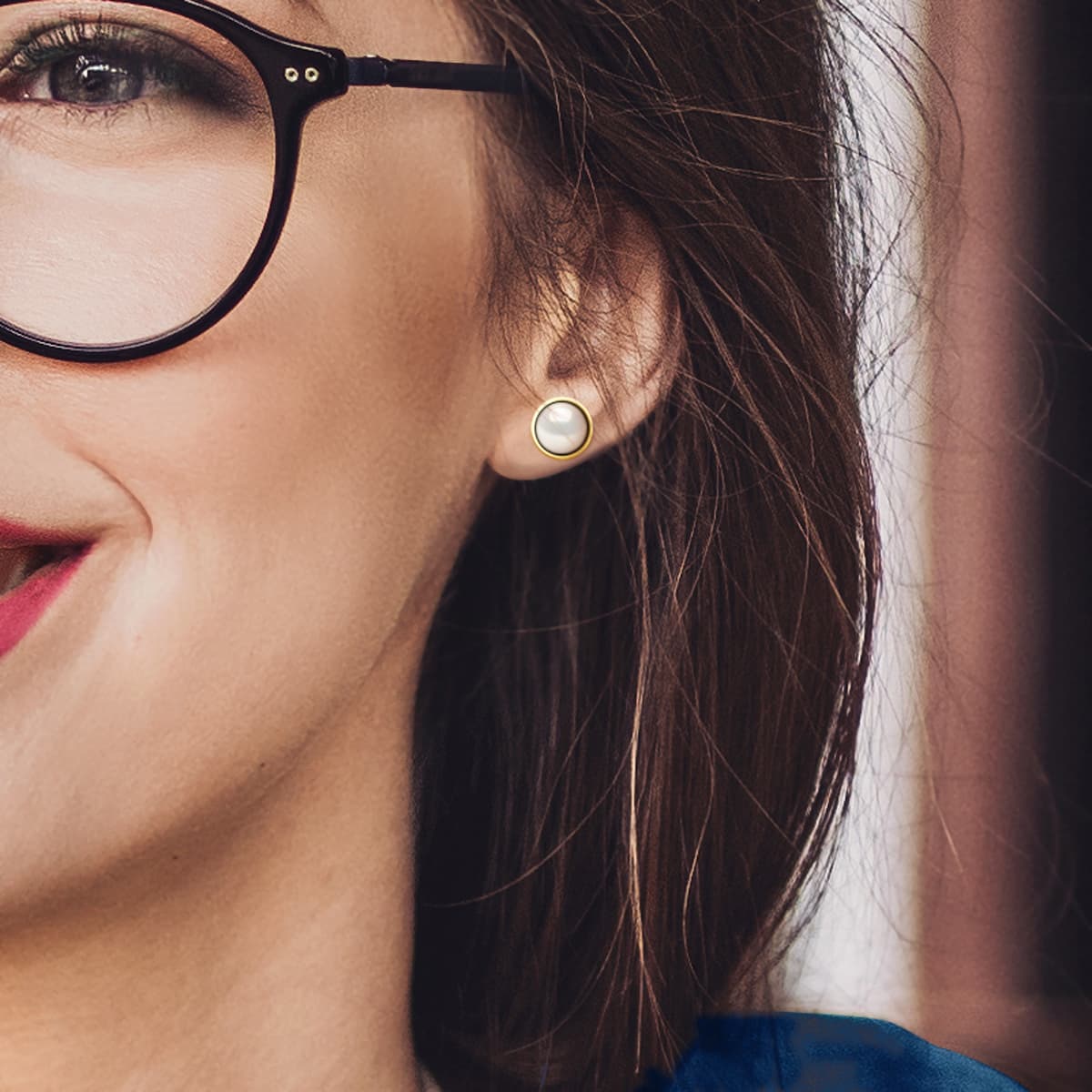 Boucles d'Oreilles Véritables Perles d'Eau Douce Bouton 10-11 mm — Or Jaune 375 Millièmes 5
