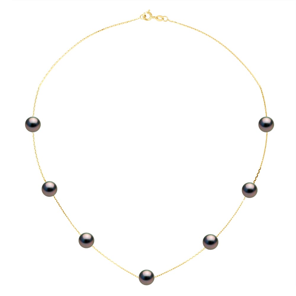 Collier Véritable Perle de Tahiti Ronde 7-8 mm — Or Jaune 375 Millièmes — 42 cm 1