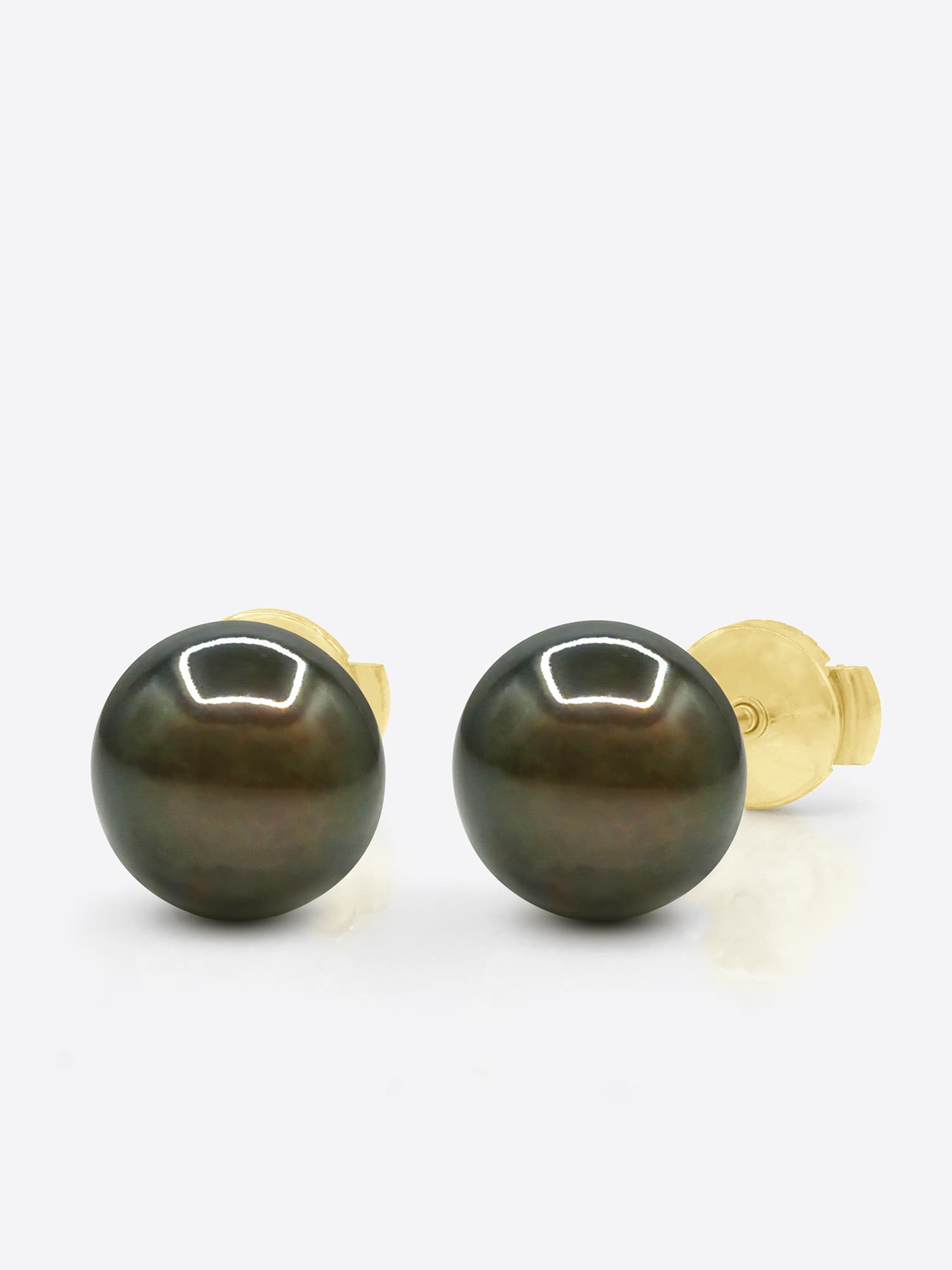 Boucles d'Oreilles Véritables Perles de Tahiti Rondes 9-10 mm — Or Jaune 375 Millièmes 1