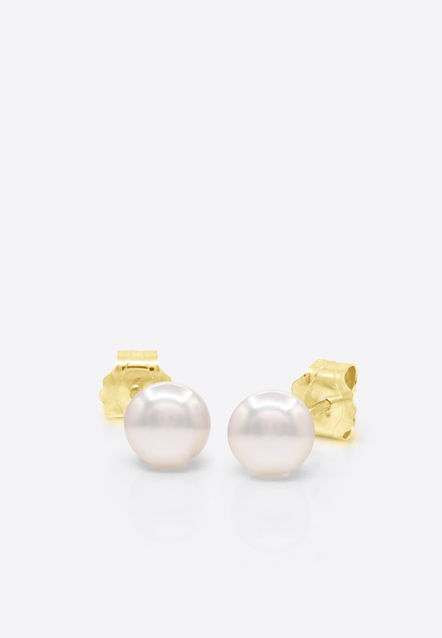 Boucles d'Oreilles Véritables Perles Akoya Rondes 5-6 mm — Or Jaune 750 Millièmes 1