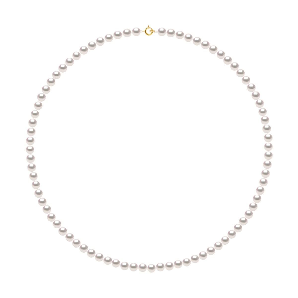 Collier Véritables Perles Akoya Rondes 5-6 mm — Or Jaune 750 Millièmes — 42 cm 1