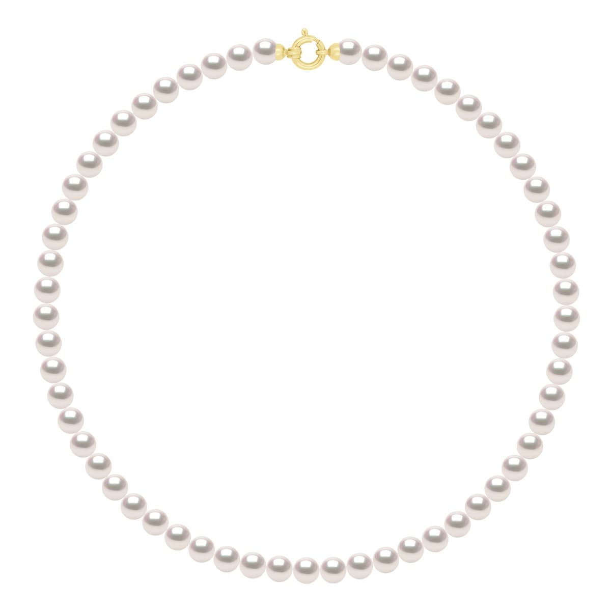 Collier Véritables Perles Akoya Rondes 6-7 mm — Or Jaune 750 Millièmes — 42 cm 1