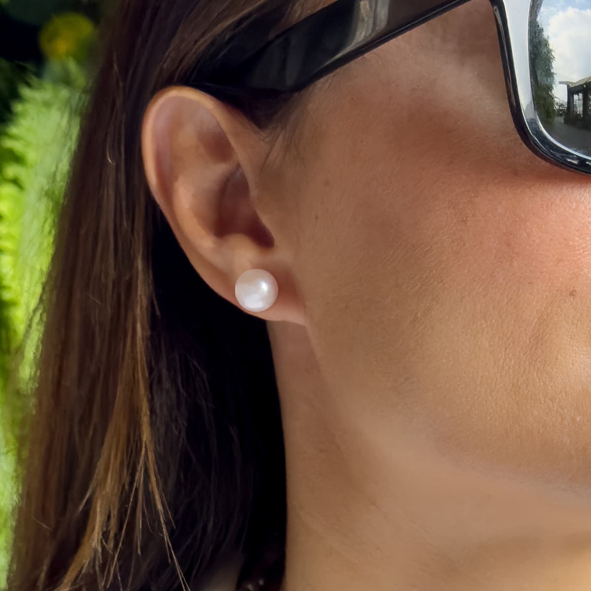 Boucles d'Oreilles Véritables Perles d'Eau Douce Bouton 10-11 mm — Or Jaune 375 Millièmes 3
