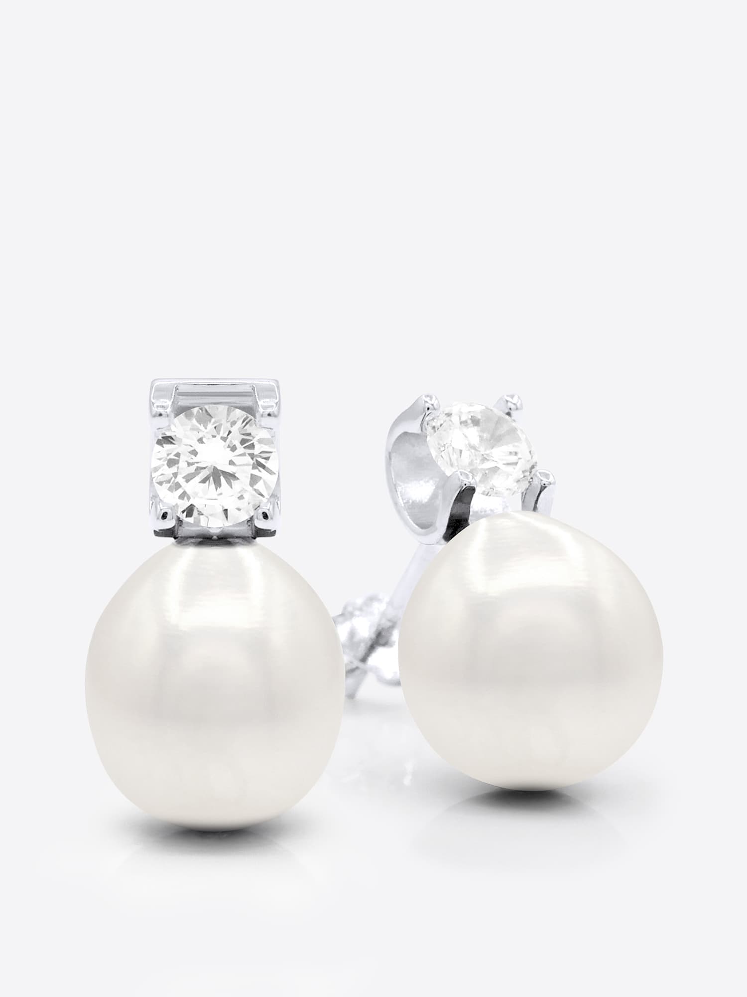 Boucles d'Oreilles Solitaire Oxyde de Zirconium 4,5 mm — Argent 925 Millièmes Rhodié 1
