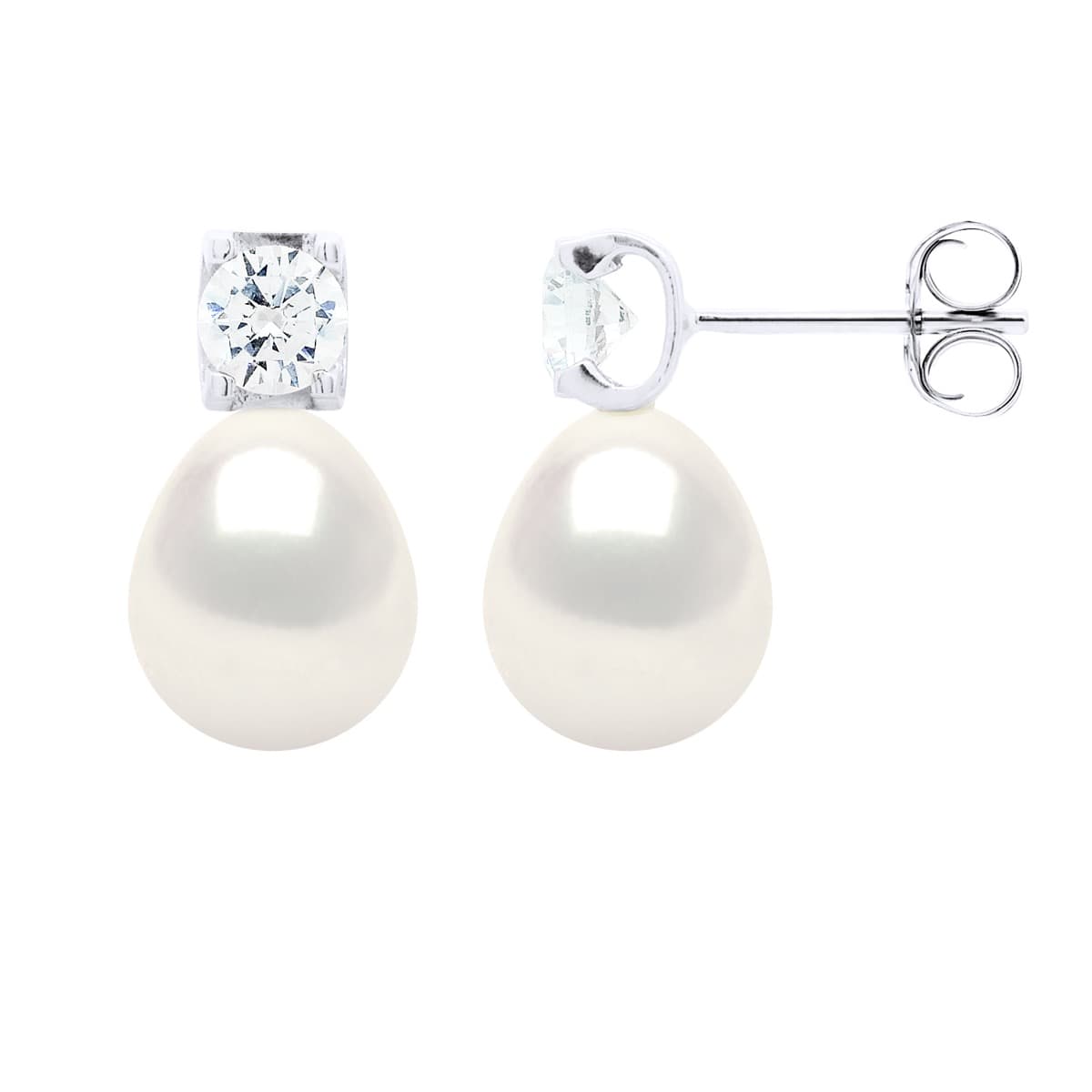 Boucles d'Oreilles Solitaire Oxyde de Zirconium 4,5 mm — Argent 925 Millièmes Rhodié 2