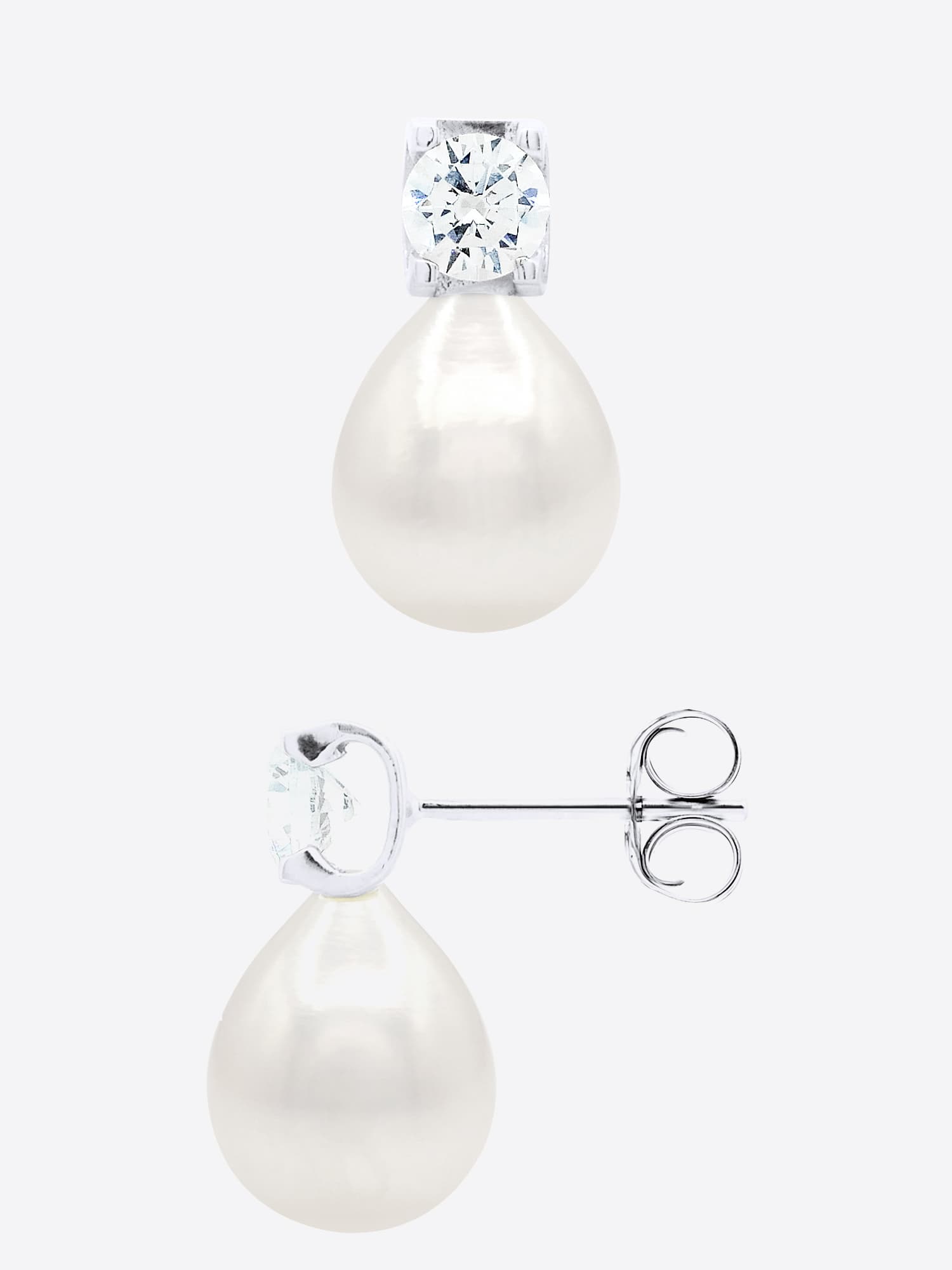 Boucles d'Oreilles Solitaire Oxyde de Zirconium 4,5 mm — Argent 925 Millièmes Rhodié 3