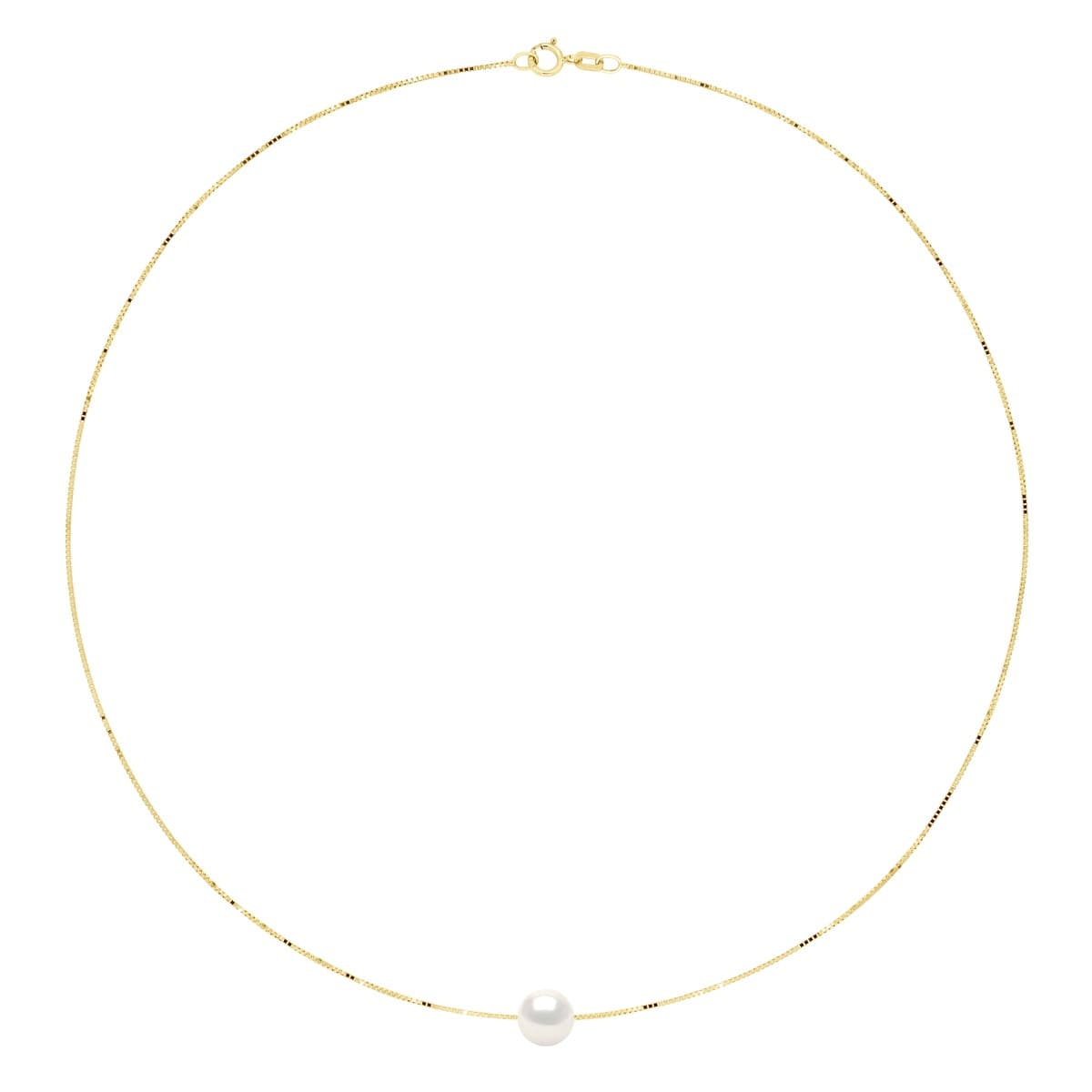 Collier Maille Vénitienne Véritable Perle d'Eau Douce Traversante Ronde 8-9 mm — Vermeil — 42 cm 2