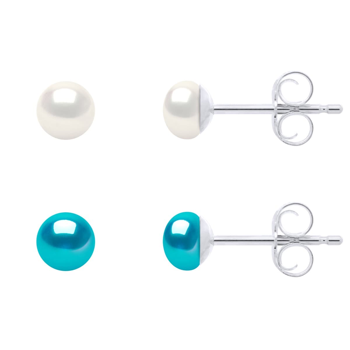 Boucles d'Oreilles Véritables Perles de Culture d'Eau Douce 4-5 mm — Argent 925 Millièmes 1