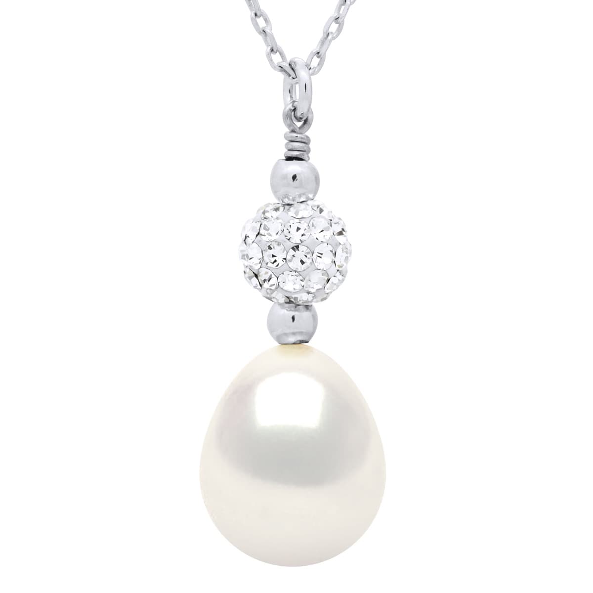 Collier Véritable Perle de Culture d'Eau Douce Poire 9-10 mm — Argent 925 Millièmes — 42 cm 1