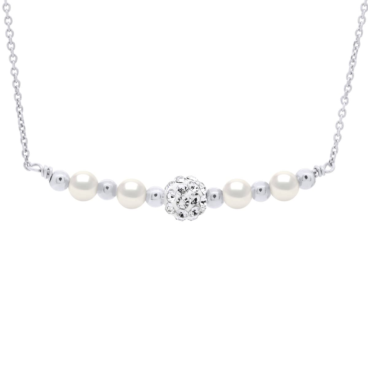 Collier Véritable Perle de Culture d'Eau Douce Ronde 4-5 mm — Argent 925 Millièmes — 42 cm 1