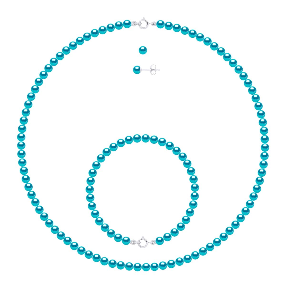 Boucles d'Oreilles Véritables Perles de Culture d'Eau Douce Rondes 4-5 mm — Argent 925 Millièmes 1