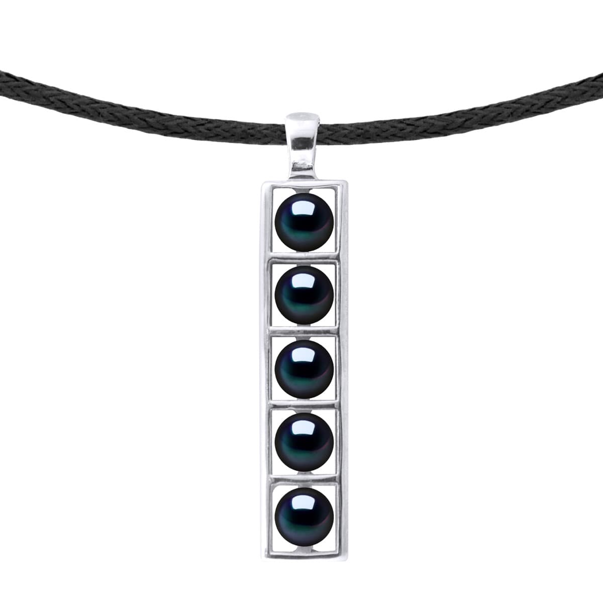 Collier Véritables Perles d'Eau Douce Boutons 5-6 mm — Argent 925 Millièmes Rhodié — 50 cm — Homme 1