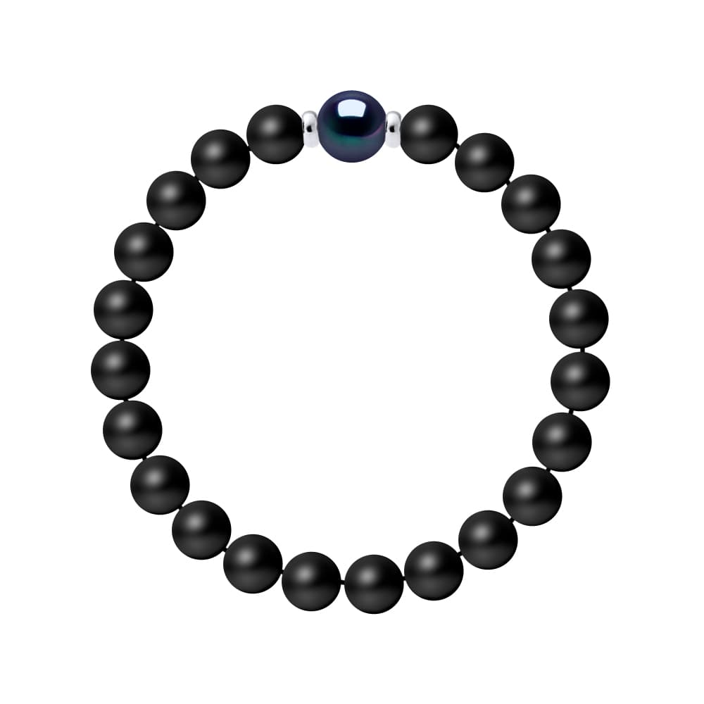 Bracelet Véritable Perle de Culture d'Eau Douce Ronde 9-10 mm — Argent 925 Millièmes — 19 cm — Homme 2