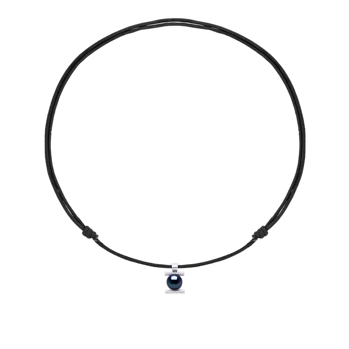 Collier Véritable Perle d'Eau Douce Ronde 9-10 mm — Argent 925 Millièmes Rhodié — 50 cm — Homme 2