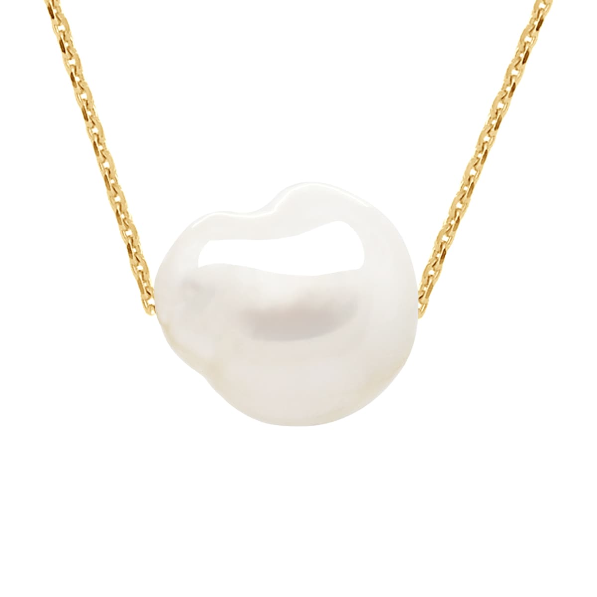 Bracelet Véritable Perle de Culture d'Eau Douce Baroque 11-12 mm — Or Jaune 375 Millièmes — 18 cm 1
