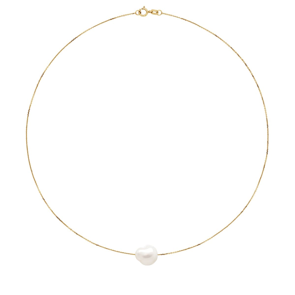 Bracelet Véritable Perle de Culture d'Eau Douce Baroque 11-12 mm — Or Jaune 375 Millièmes — 18 cm 2
