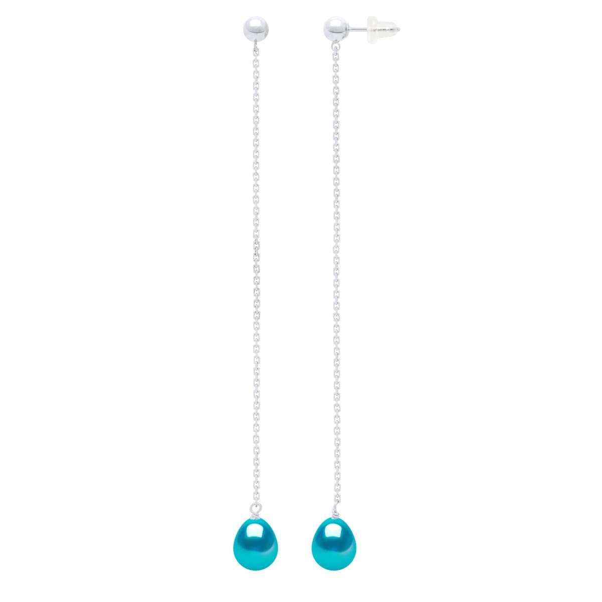 Boucles d'Oreilles Pendantes — Or Blanc 375 Millièmes 1
