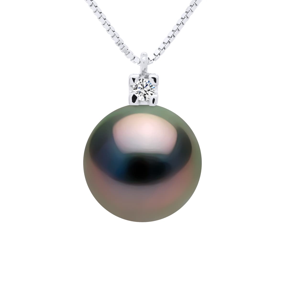 Collier Véritable Perle de Tahiti Ronde 9-10 mm — Or 375 Millièmes — 42 cm 1