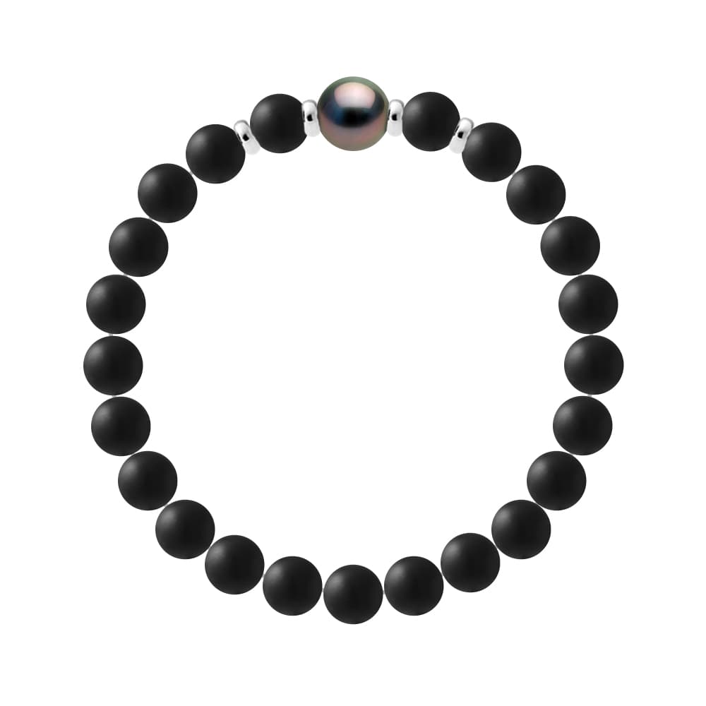 Bracelet Véritable Perle de Tahiti Ronde 10-11 mm — Argent 925 Millièmes — 21 cm — Homme 2