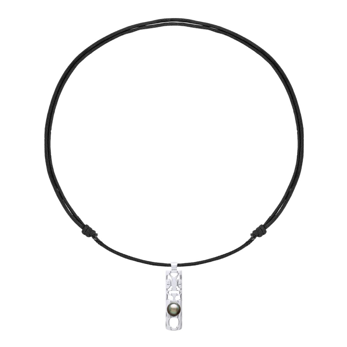 Collier Véritable Perle de Tahiti Cerclée 8-9 mm — Argent 925 Millièmes Rhodié — 50 cm — Homme 2