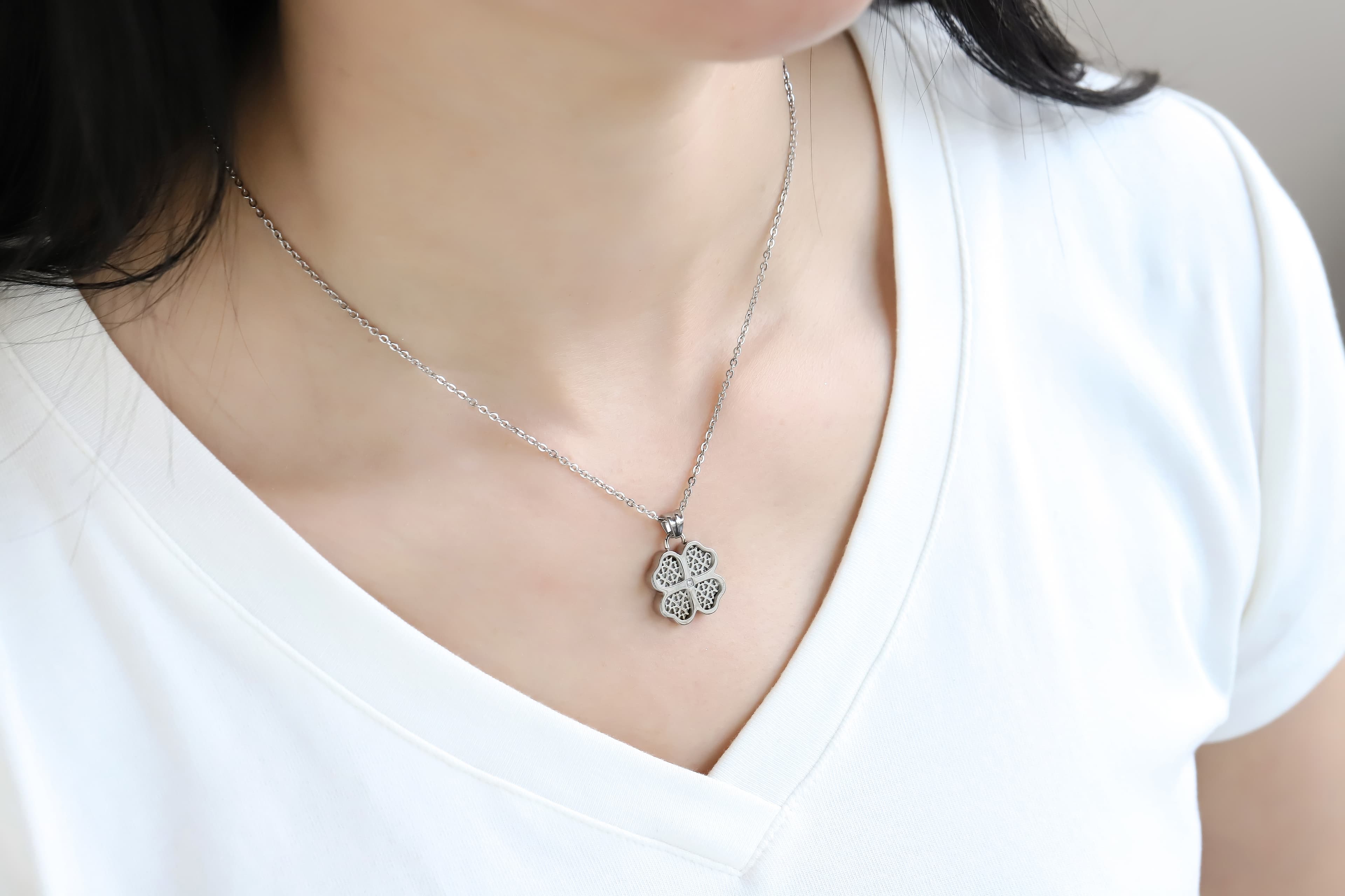 Collier Bellarose Perfume — Trèfle Porte-bonheur (Zirconium) 2